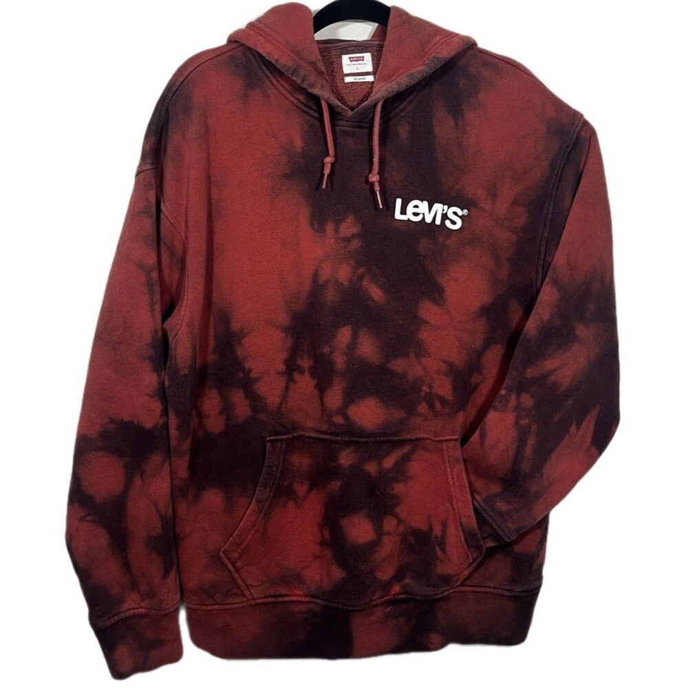 Men's Levi's Red Tie-Dye Hoodie Large